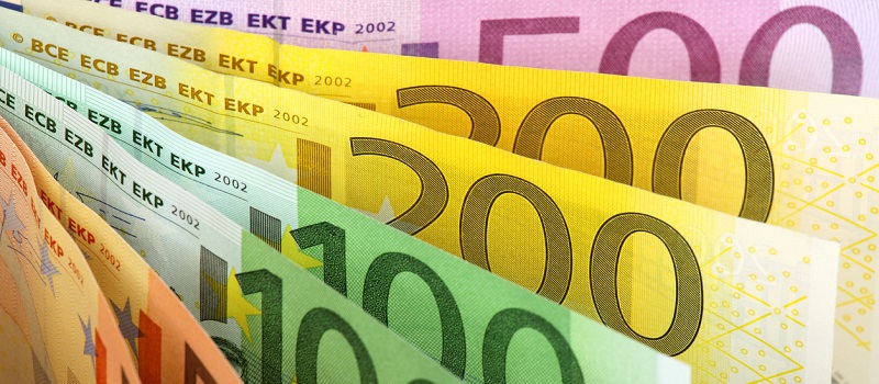 Un ensemble de billets euros