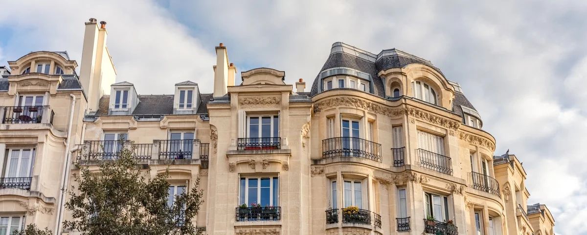 Beautiful Parisian Architecture on a Sunny Day in Paris, France