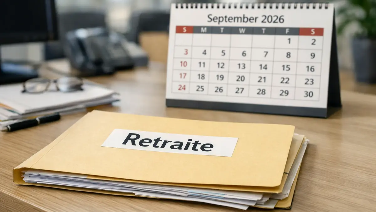 Dossier retraite et calendrier sur septembre 2026