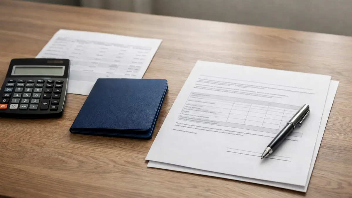 Calculatrice et documents illustrant un compte à terme