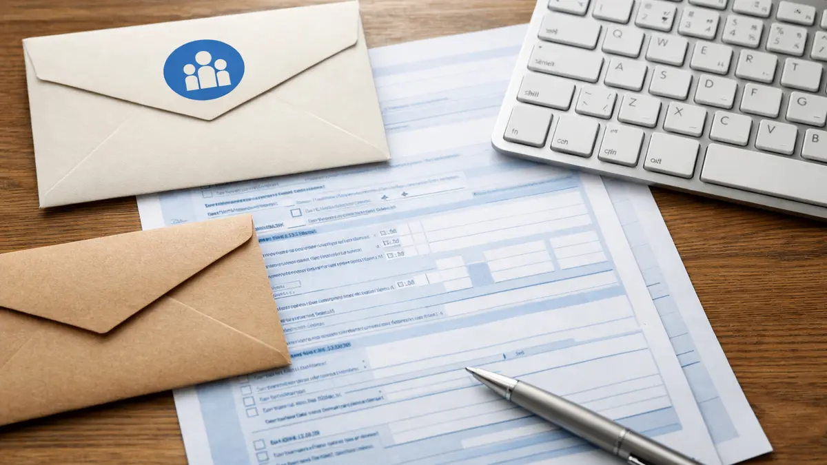 Déclaration de revenus et documents administratifs sur un bureau