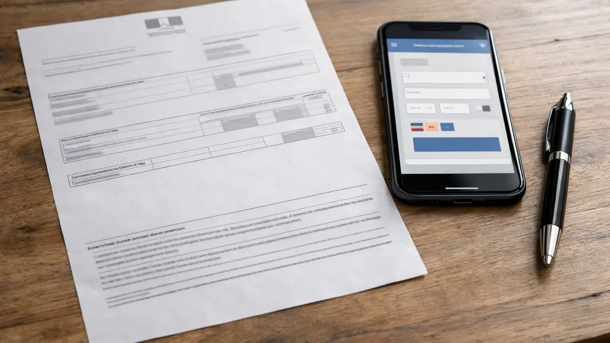 Avis de taxe foncière et smartphone de paiement en ligne