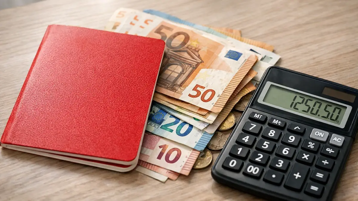 Livret d’épargne et calculatrice pour simuler les intérêts