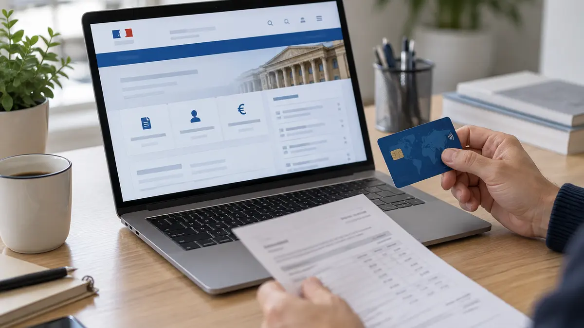 Ordinateur et documents pour gérer une avance de crédit d’impôt