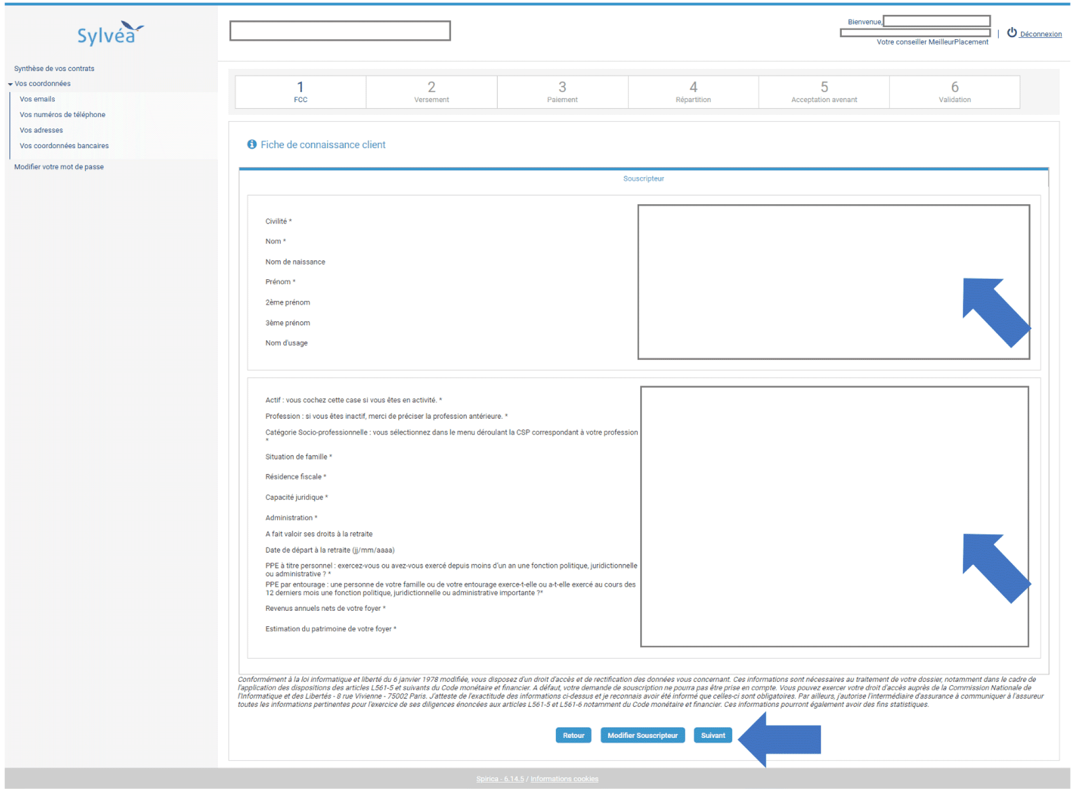 spirica versement etape2