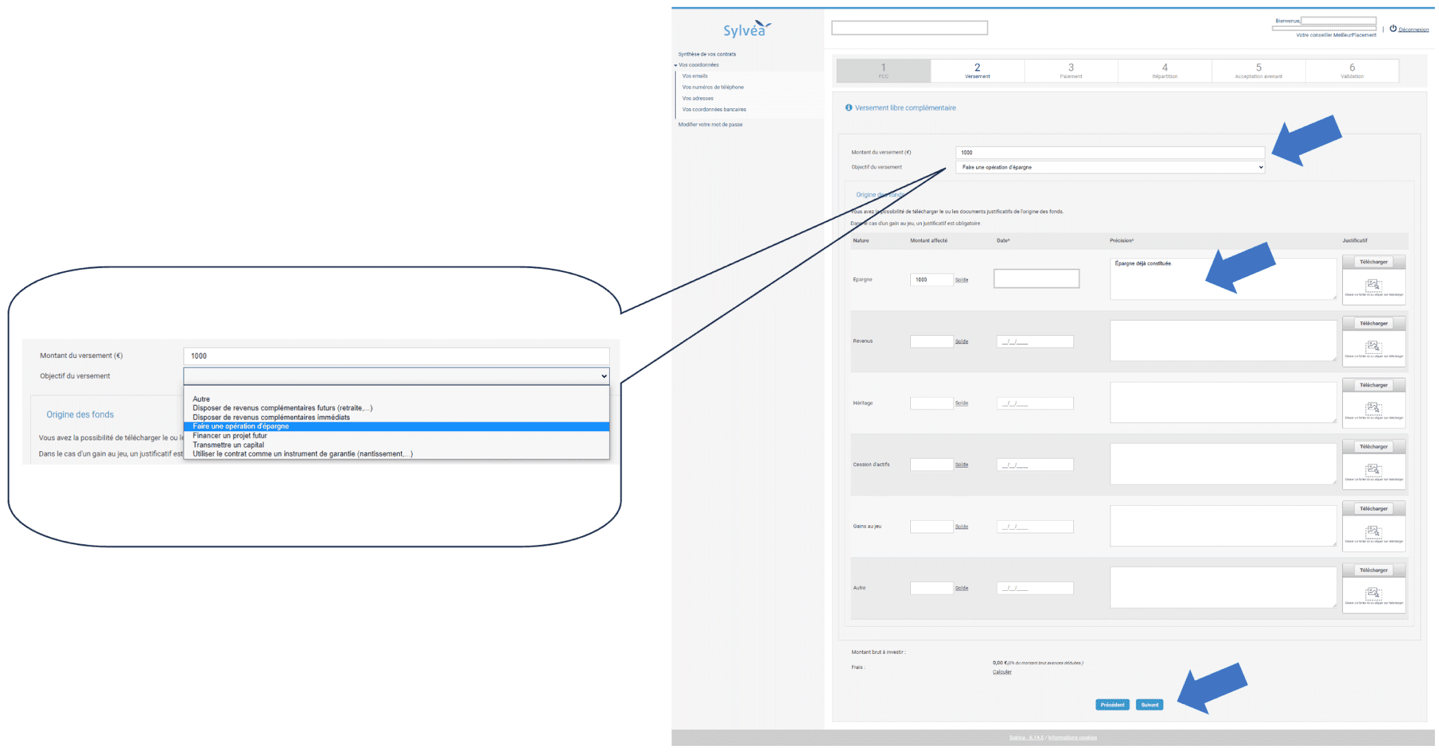 spirica versement etape3