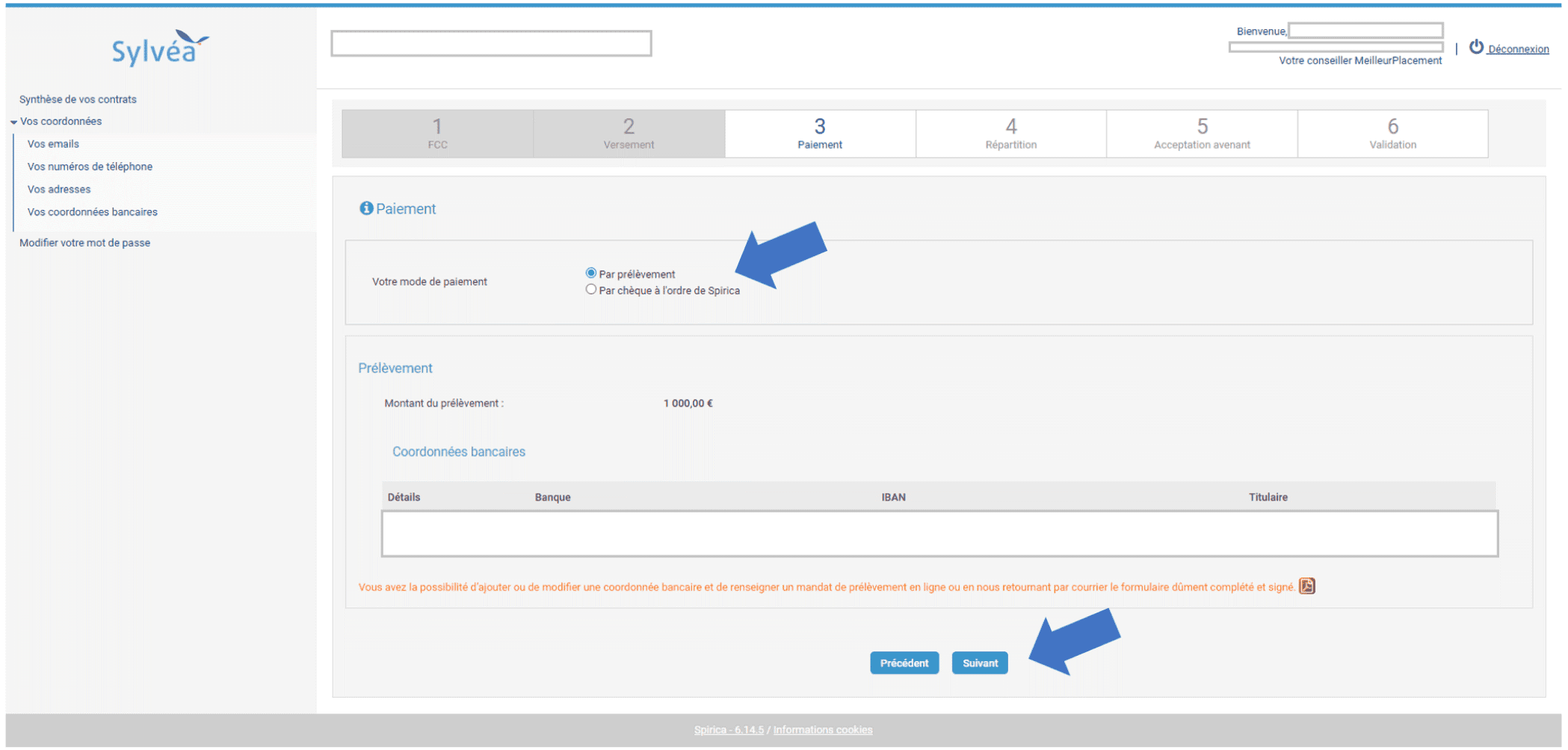 spirica versement etape4