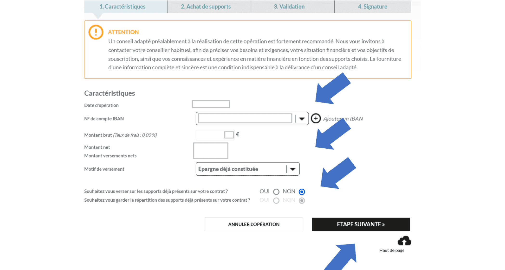 suravenir versement etape2