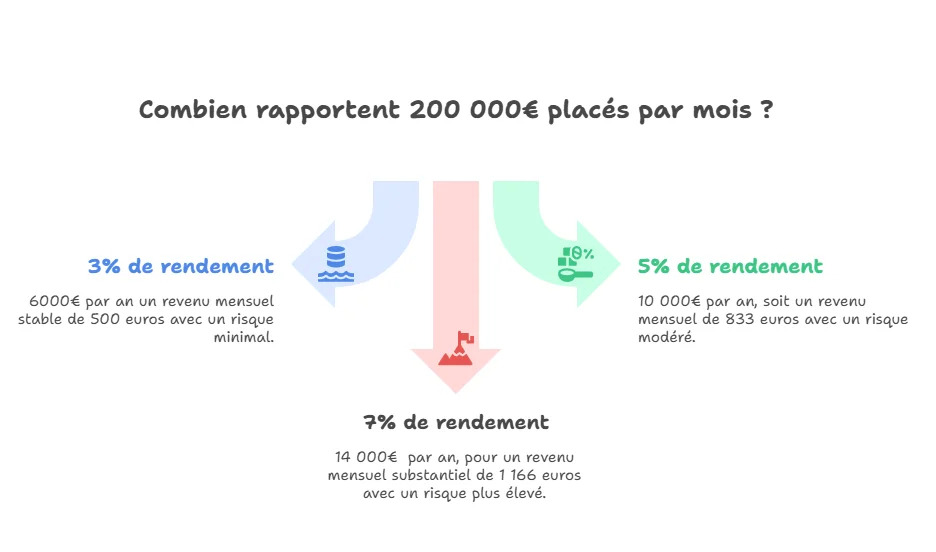 combien rapportent 200 000 euros placés